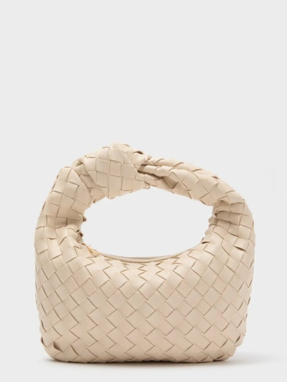 Urban Expressions Cream Woven Knot-Handle Wristlet